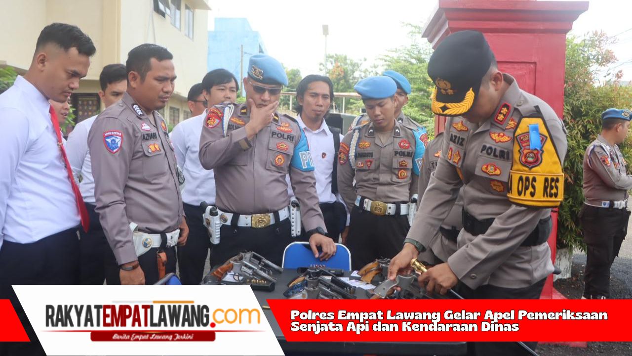 Polres Empat Lawang Gelar Apel Pemeriksaan Senjata Api dan Kendaraan Dinas