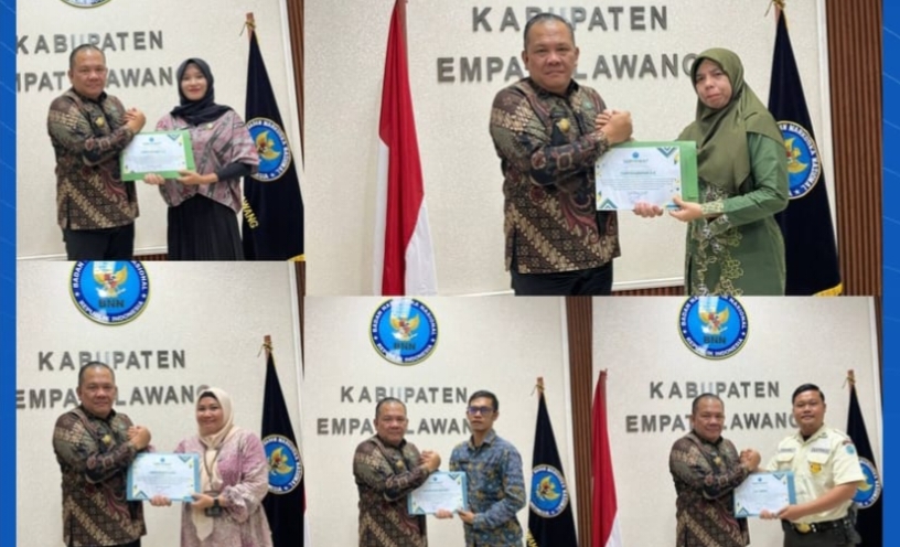 26 Personel BNNK Empat Lawang Terima Piagam Penghargaan, Andi Kurniawan Tegaskan Komitmen P4GN di Lahat