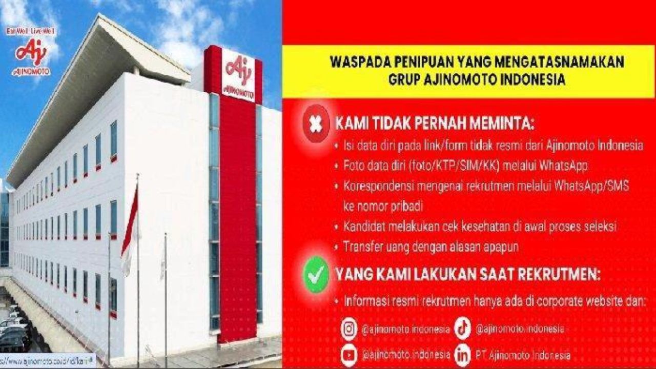 Peluang Karir di PT Ajinomoto Indonesia: Posisi dan Persyaratan Lengkap