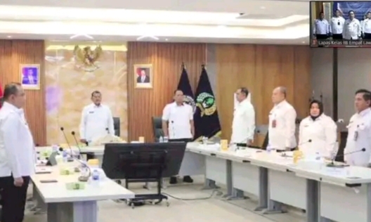 Lapas Empat Lawang Ikuti Penandatanganan Komitmen Bersama Jajaran Pemasyarakatan Secara Virtual