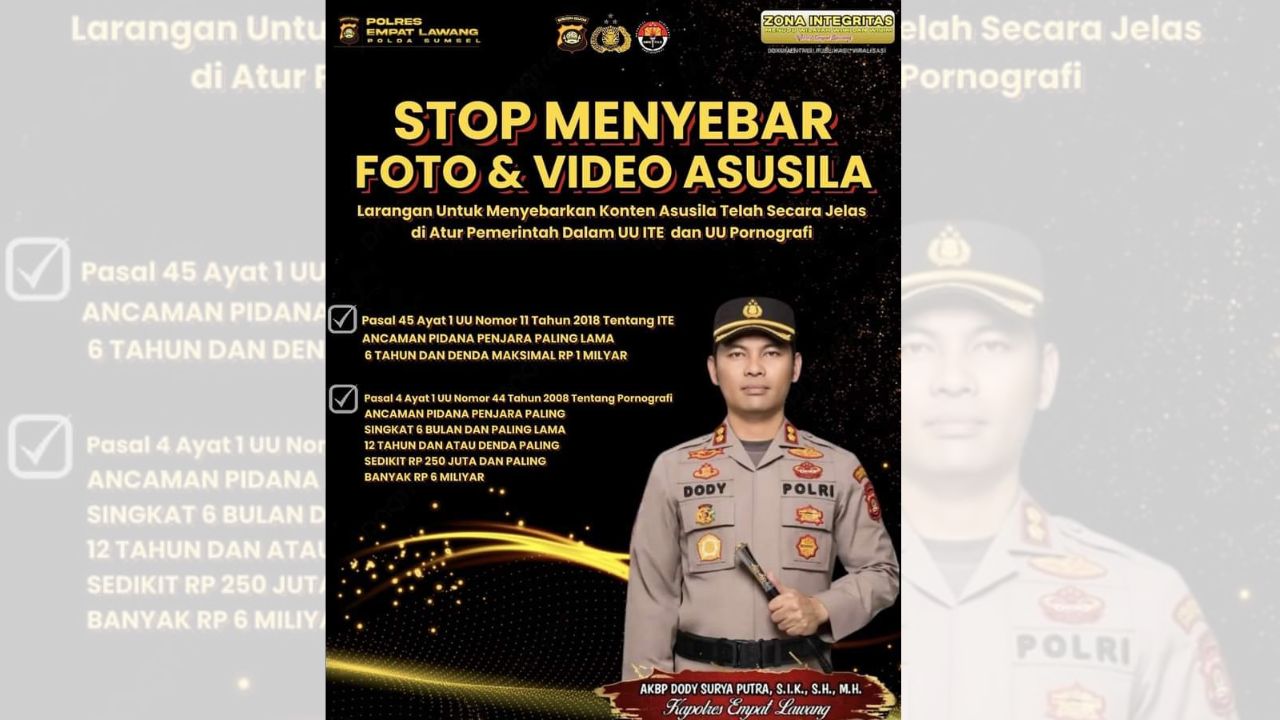 Kapolres Empat Lawang Himbau Masyarakat untuk Tidak Sebarkan Video Asusila