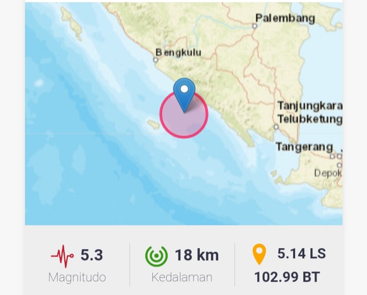 Bengkulu Gempa, Pagar Alam Kena Goyang