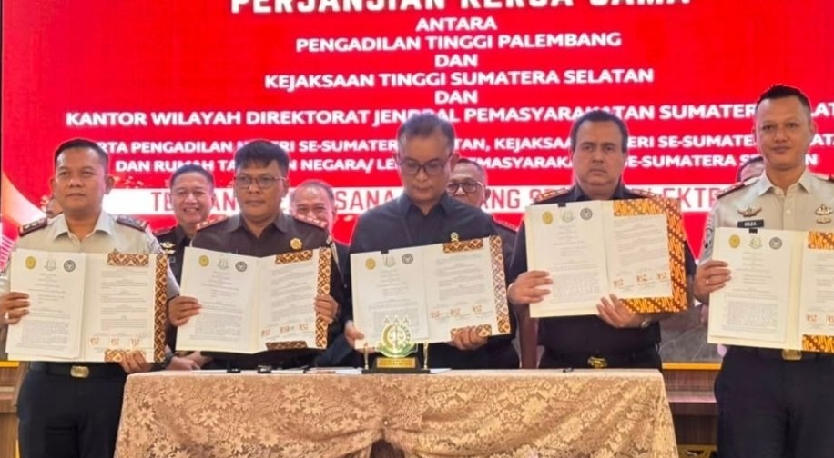 Kalapas Empat Lawang Teken PKS Sidang Elektronik, Perkuat Sinergi Penegakan Hukum Berbasis Digital