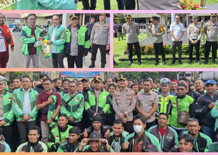 Polres Lubuk Linggau Gandeng Ratusan Ojol, Gaungkan Keselamatan Lalu Lintas Jelang Lebaran