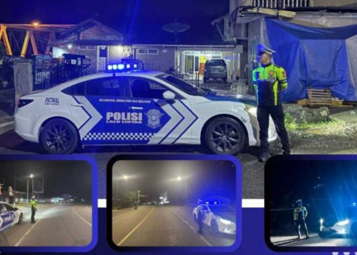 Satlantas Polres Empat Lawang Gelar Blue Light Patrol, Cegah Gangguan Kamtibmas di Malam Hari