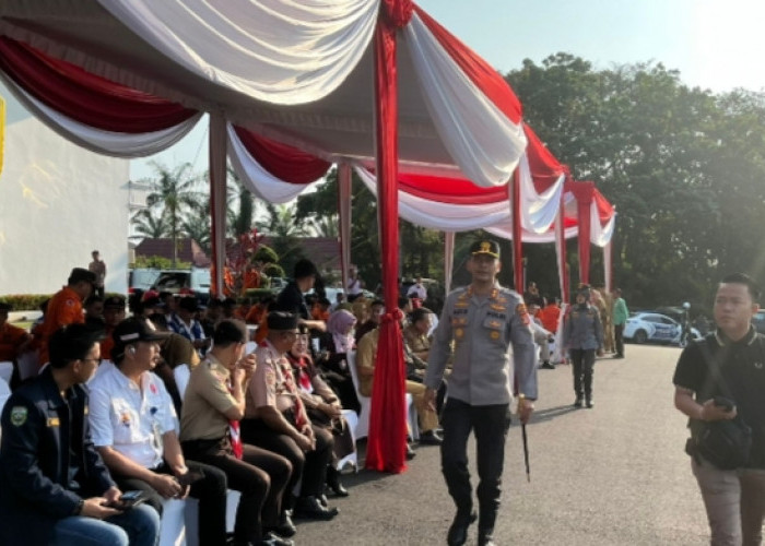 Kapolres Empat Lawang Hadiri Apel Gelar Pasukan dan Simulasi Kesiapsiagaan Karhutla Sumsel 2025