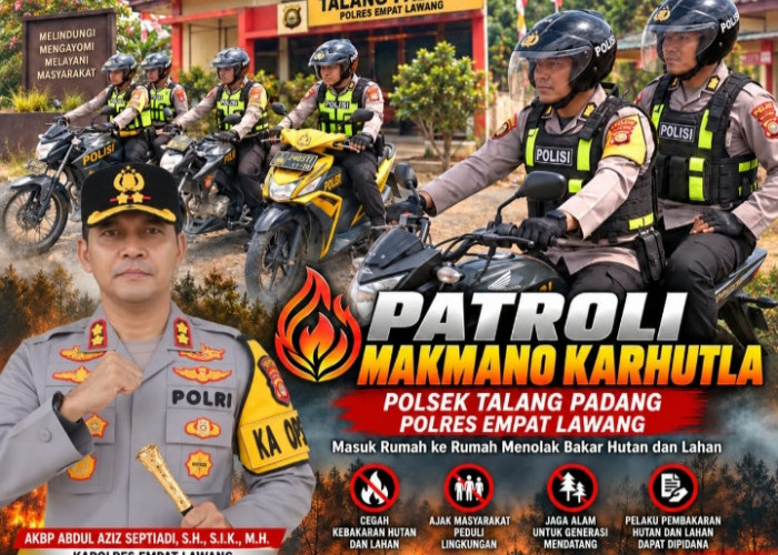 Polsek Talang Padang Gencarkan Patroli Karhutla, Warga Diimbau Tak Buka Lahan dengan Membakar