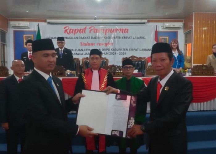 Siswo Pranoto Resmi Dilantik Jadi Wakil Ketua I DPRD Empat Lawang Gantikan Almarhum Saukani