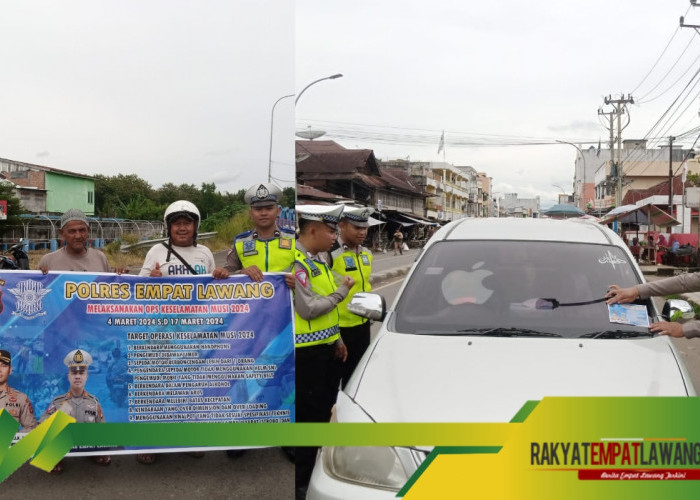 Gencar Satlantas Empat Lawang Sosialisasi Operasi Keselamatan Musi 2024 Kendaraan Pengendara Dipasang Stiker