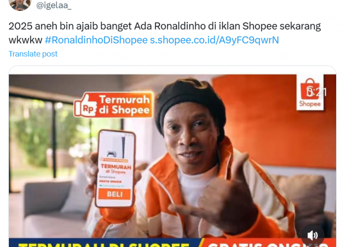 Penggemar Sepak Bola Wajib Tonton! Ronaldinho Muncul di Iklan Terbaru Shopee! 