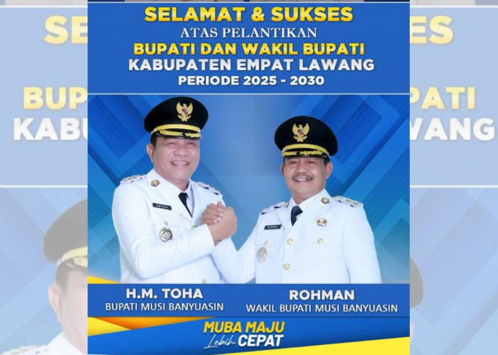 Bupati dan Wakil Bupati Muba Ucapkan Selamat atas Pelantikan Pemimpin Baru Empat Lawang