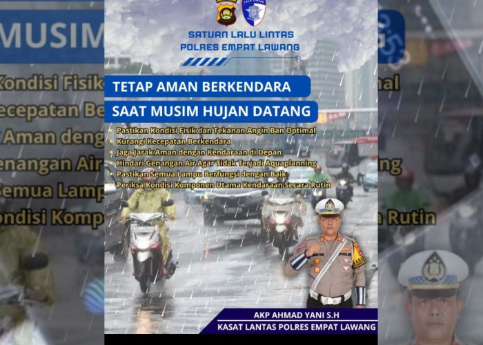 Tips Aman Berkendara di Musim Hujan dari Satuan Lalu Lintas Polres Empat Lawang