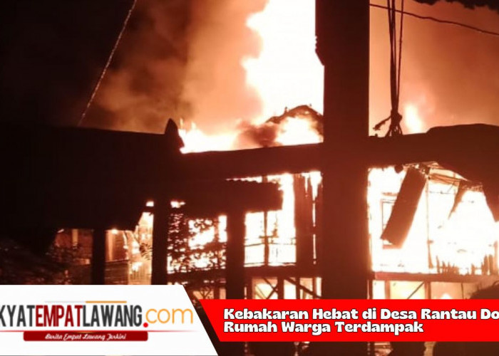 Kebakaran Hebat di Desa Rantau Dodor, 8 Rumah Warga Terdampak