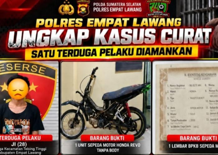 Polres Empat Lawang Ungkap Curanmor di Tanjung Kupang, Satu Terduga Pelaku Diamankan