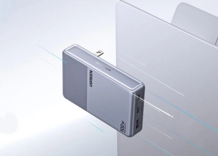 Ugreen Nexode Air Slim 100W Mendunia, Charger Tipis Berdaya Gahar dengan Colokan Lipat