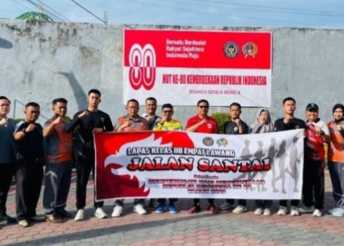 Lapas Kelas IIB Empat Lawang Gelar Jalan Santai dan Donor Darah Meriahkan HUT RI ke-80