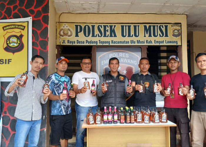 Polsek Ulumusi Gencar Ops Pekat Musi 2026, Ratusan Botol Miras Disita di Padang Tepong
