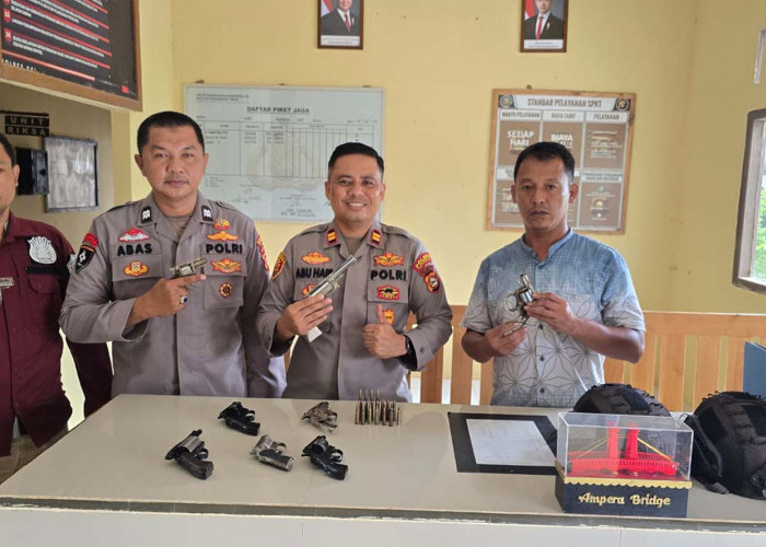 9 Senjata Api Ilegal Diserahkan Sukarela oleh Warga Pedamaran Timur, Ini Penyebabnya
