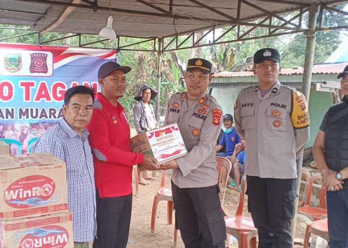Polres Empat Lawang Salurkan Bantuan, Korban Kebakaran di Desa Sawah Wujud Kepedulian Polri Pada Masyarakat