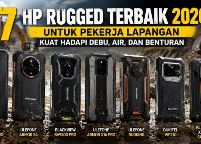 7 HP Rugged Terbaik 2026 untuk Pekerja Lapangan, Tahan Debu, Air, dan Benturan