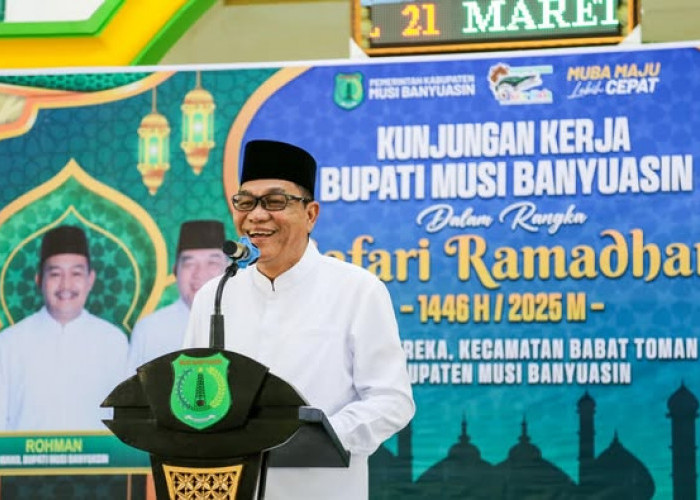 Bupati Muba H M Toha Safari Ramadhan di Desa Sereka, Serahkan Bantuan dan Resmikan Masjid Raya Ar-Rahman