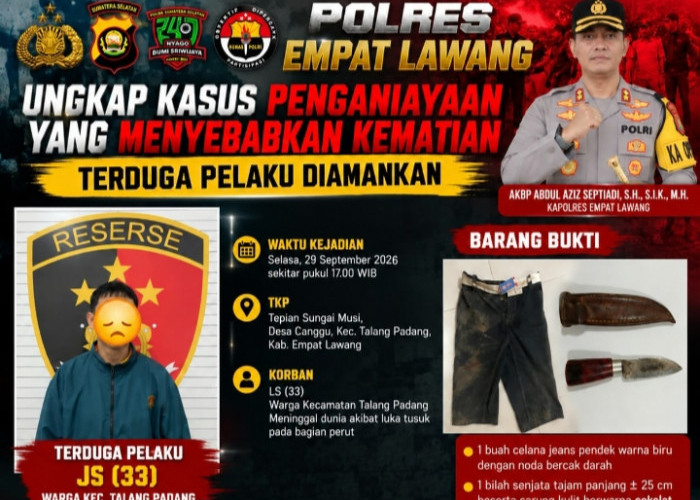 Penganiayaan Maut di Tepian Sungai Musi Empat Lawang, Terduga Pelaku Diamankan Polisi