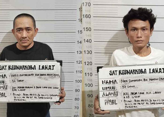 Polres Lahat Tangkap Dua Pengedar Sabu di Desa Muara Siban
