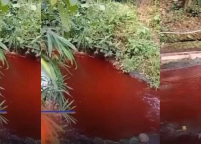 Fenomena Sungai Berwarna Merah di Kecamatan Tumpang, Malang, Viral di Media Sosial