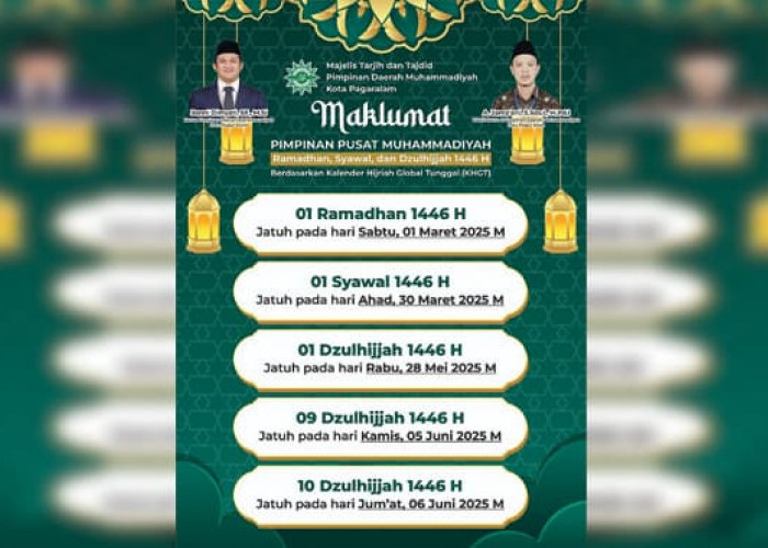 Muhammadiyah Pagaralam Tetapkan Awal Ramadan 1446 H, Puasa Dimulai 1 Maret 2025