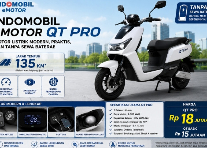 Tanpa Sewa Baterai, Indomobil eMotor QT Pro Tawarkan Jarak Tempuh Hingga 135 Km