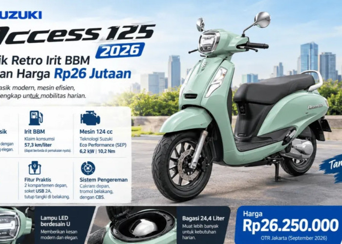 Suzuki Access 125 2026 Dibanderol Rp26 Jutaan, Konsumsi BBM Diklaim Tembus 57,3 Km/Liter