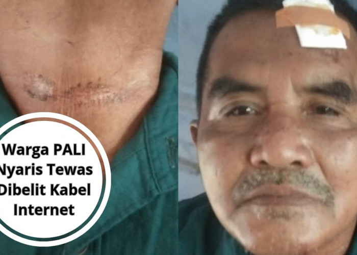 Warga PALI Nyaris Tewas Dibelit Kabel Internet