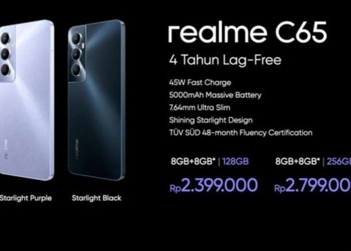 Realme C65 Hadir dengan Desain Menawan, Fitur Premium, dan Harga Terjangkau