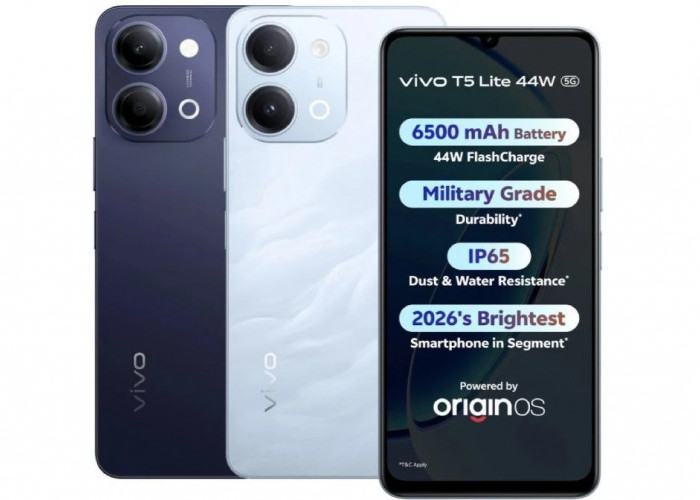 vivo T5 Lite 5G Meluncur, Baterai 6.500 mAh dan Sertifikasi Militer Siap Guncang Kelas Menengah