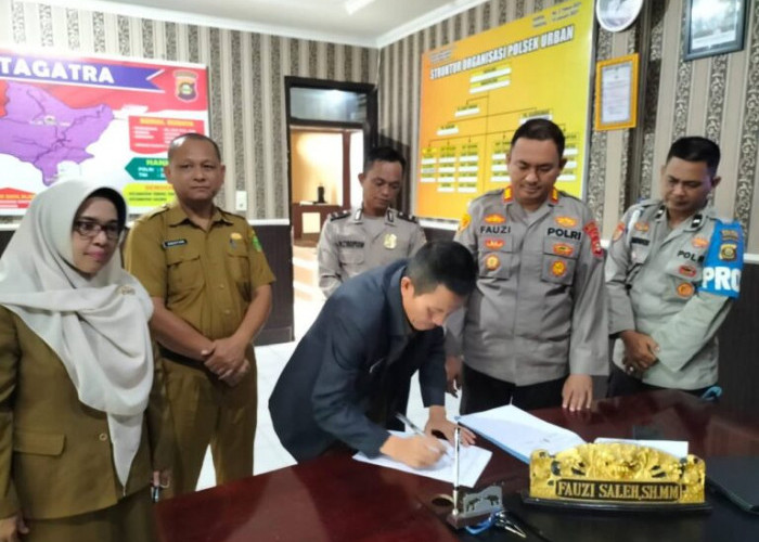 Polsek Tebing Tinggi dan SMP Negeri 1 Tebing Tinggi Tandatangani MoU