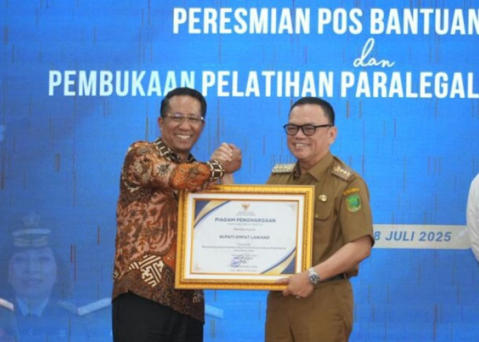 Bupati Empat Lawang Terima Penghargaan dari Kemenkumham, Komitmen Wujudkan Posbankum di Desa dan Kelurahan
