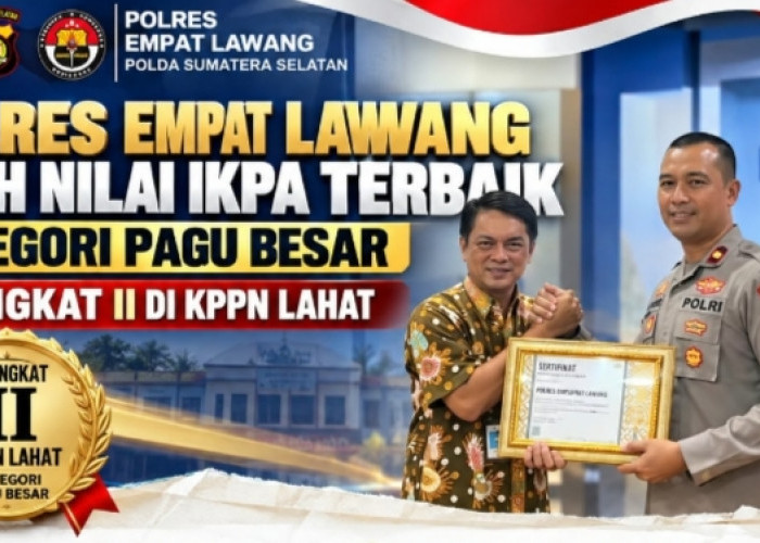 Polres Empat Lawang Raih Peringkat II IKPA Kategori Pagu Besar di KPPN Lahat