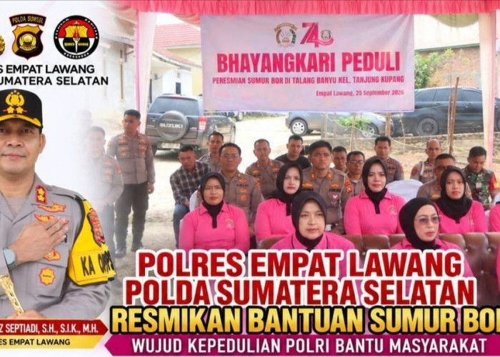 Polres Empat Lawang Resmikan Sumur Bor, Bantu Warga Penuhi Kebutuhan Air Bersih