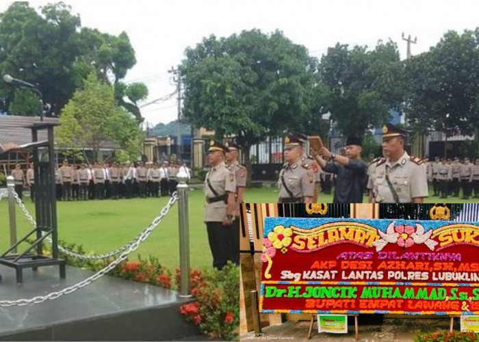 AKP Desi Azhari, Resmi Pimpin Lalu Lintas Polres Lubuklinggau, Berjejer Papan Bunga Ucapan Selamat