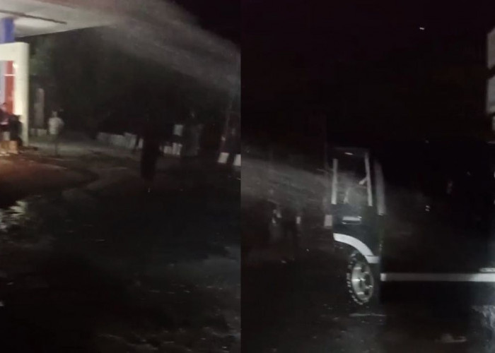 Mobil Suzuki Taff Terbakar di Pom Bensin Pagar Tengah, Satu Orang Luka Bakar