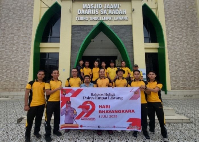 Sambut HUT Bhayangkara ke-79, Polres Empat Lawang Gelar Bakti Kebersihan dan Baksos Religi di Tempat Ibadah