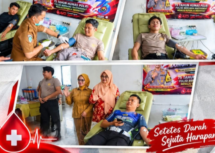 Peringati HUT ke-75 Humas Polri, Polres Empat Lawang Gelar Donor Darah Serentak