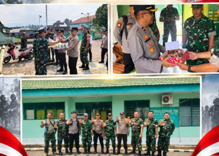 Polsek Jajaran Polres Empat Lawang Sambangi Koramil, Momentum HUT ke-81 TNI Perkuat Sinergi