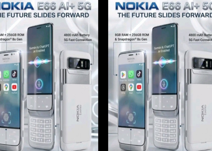 Nokia E66 AI+ 5G Hadir dengan RAM 8GB dan Snapdragon 8s Gen, Bawa Fitur Gemini serta ChatGPT AI