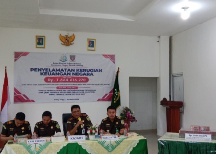 Kejari Empat Lawang Pulihkan Kerugian Negara Rp1,66 Miliar, Dari Kasus APAR Desa