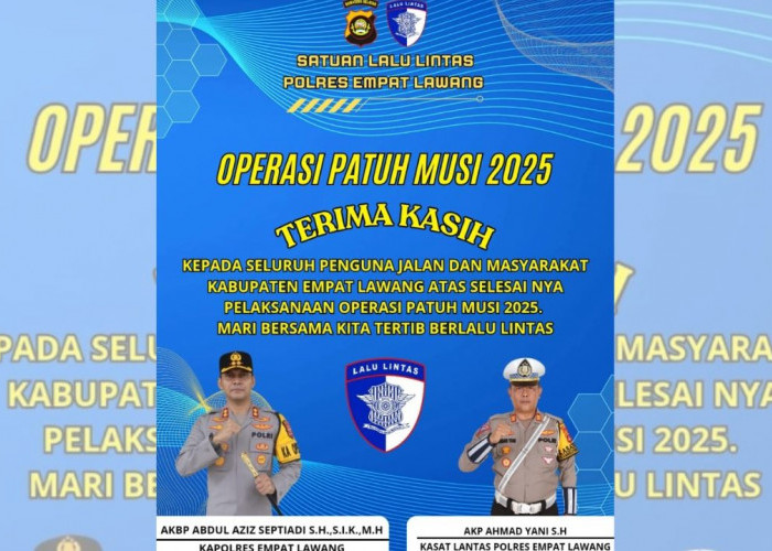 Operasi Patuh Musi 2025 Selesai, Polres Empat Lawang Ucapkan Terima Kasih kepada Masyarakat
