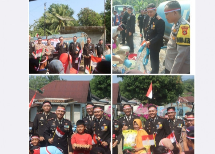 Kapolres Empat Lawang Salurkan Air Bersih dan Sembako untuk Warga Sungai Lidi