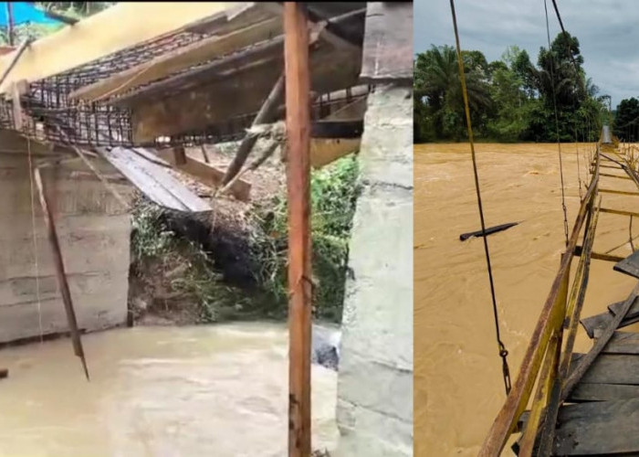 Diterjang Banjir, 2 Jembatan di Keban Jati Rusak Berat, Warga Terancam Terisolasi