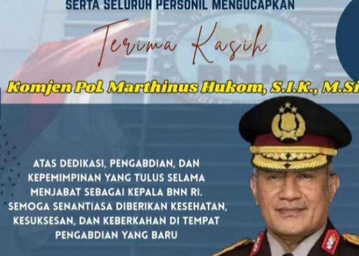 Kepala BNNK Empat Lawang Sampaikan Terima Kasih kepada Komjen Pol. Marthinus Hukom atas Pengabdian
