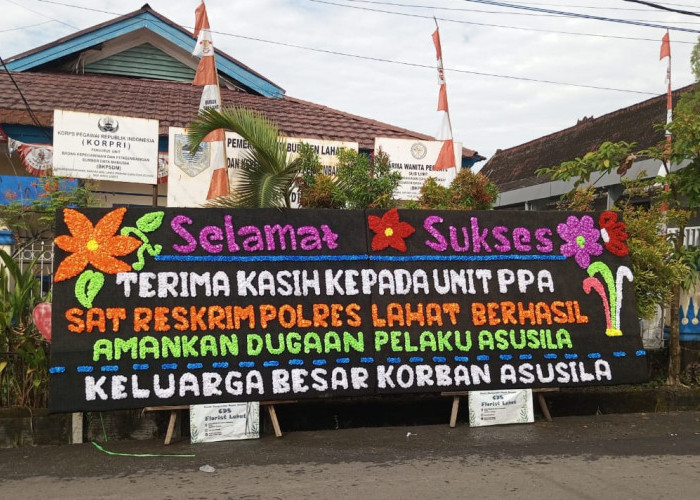 Apresiasi Warga: Keluarga Korban Kasus Asusila Ucapkan Terima Kasih Lewat Karangan Bunga untuk Polres Lahat